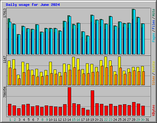 Daily usage for June 2024