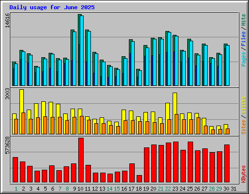 Daily usage for June 2025