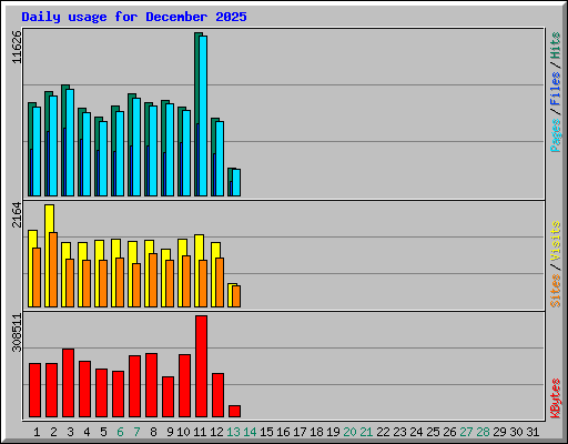 Daily usage for December 2025