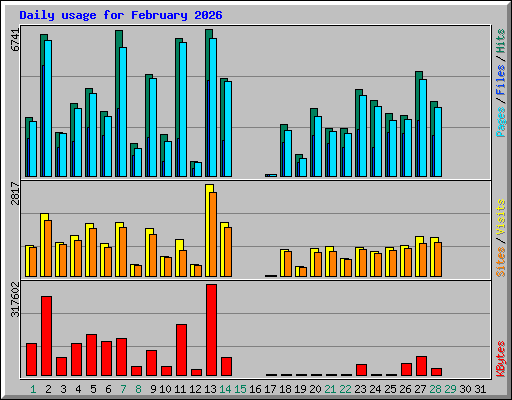 Daily usage for February 2026