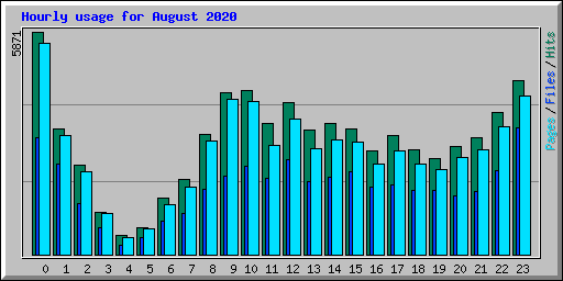 Hourly usage for August 2020