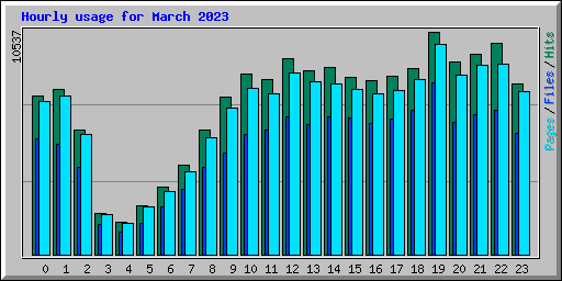 Hourly usage for March 2023