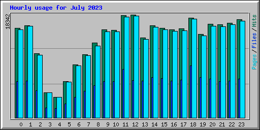 Hourly usage for July 2023