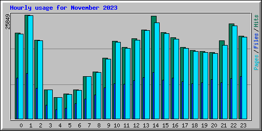 Hourly usage for November 2023