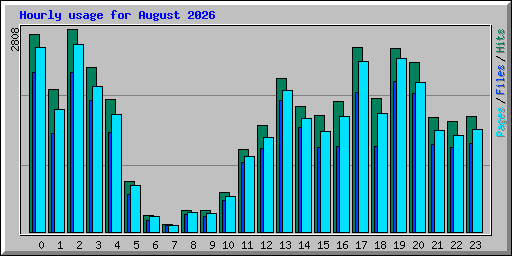 Hourly usage for August 2026
